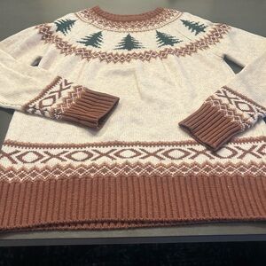 Kiel James Patrick Brown and Cream Knit Sweater